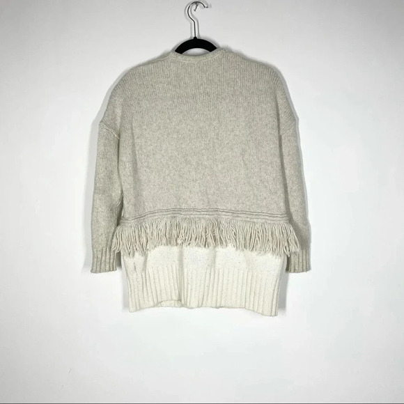 Madewell Colorblock Fringe Wool Blend Cardigan Sweater Size XS - Picture 5 of 6